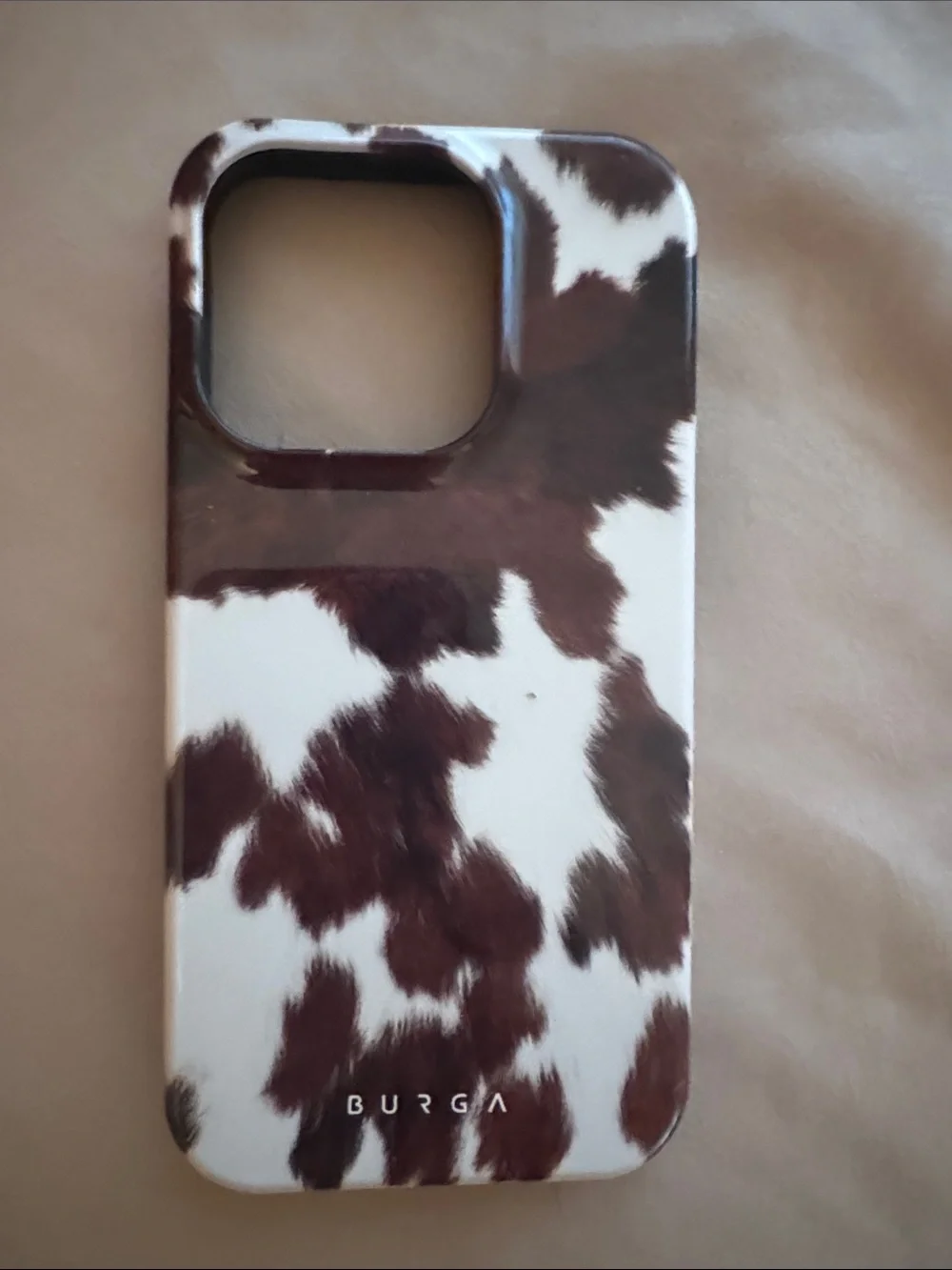 Burga Brown & White Cow Print Phone Case